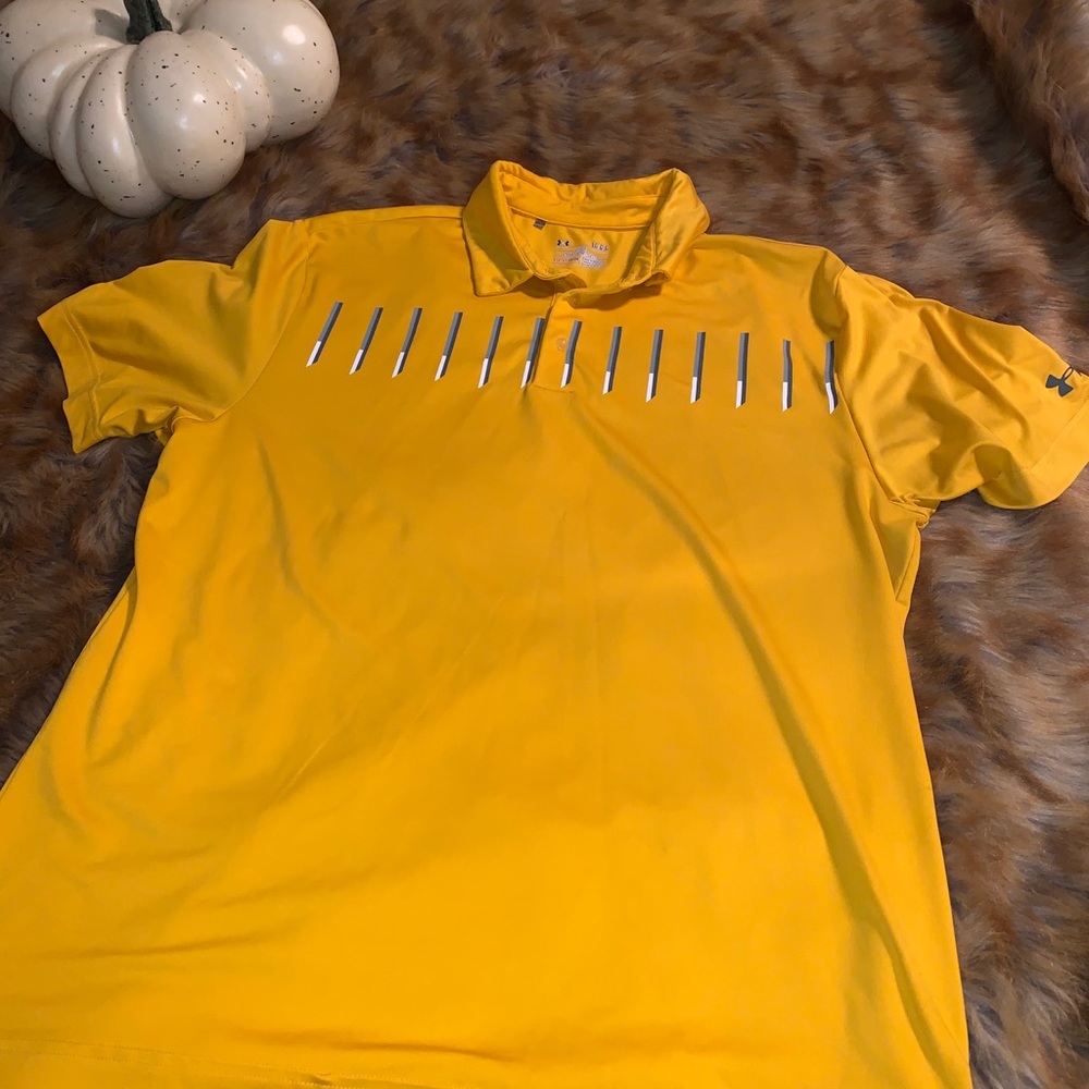 Under Armour Mustard Heat Gear Polo Shirt